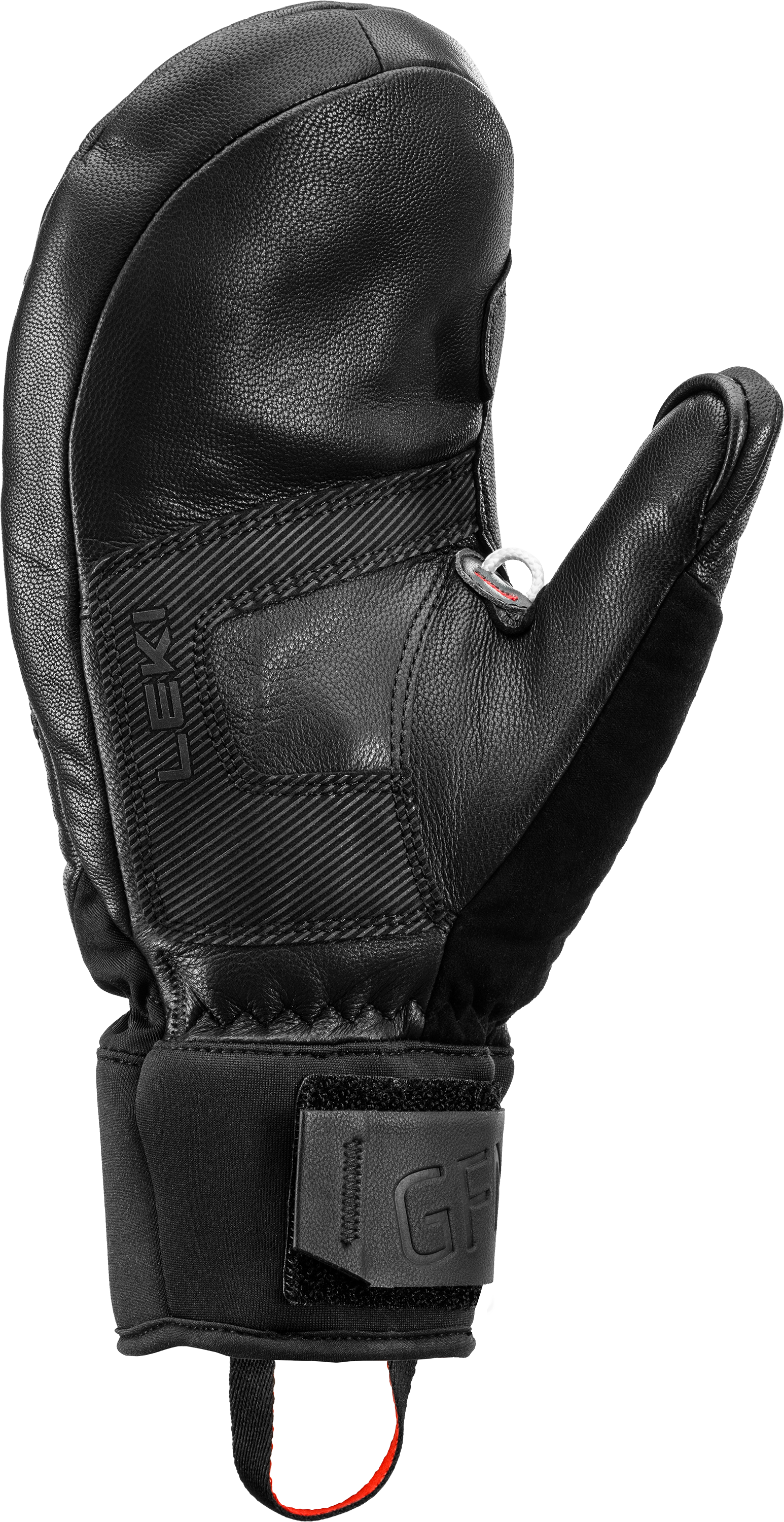 LEKI Griffin Base 3D Mitt featuring premium goatskin leather, Hyperloft insulation, integrated finger channels and LEKI Trigger System.