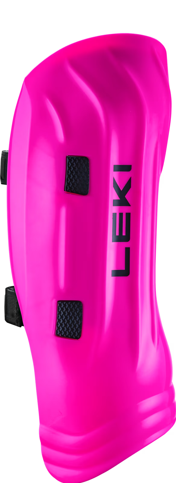 LEKI Shin Guard WC Pro JR featuring lightweight high-impact construction, adjustable straps, anatomical fit, and junior slalom race protection.