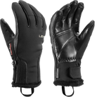 Pair of Leki Women’s Vallarta 3D Gloves featuring premium goat leather construction, integrated Trigger 3D frame loop, Primaloft insulation, and adjustable neoprene hook-and-loop cuffs.