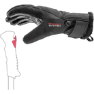 A Leki Women’s Vallarta 3D Glove featuring premium goat leather construction, integrated Trigger 3D frame loop, Primaloft insulation, and adjustable neoprene hook-and-loop cuffs.