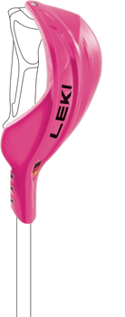 LEKI WCR Closed World Cup Gate Guard in pink featuring durable high-impact construction, lightweight design, and premium hand protection for alpine ski racing.