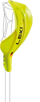 LEKI WCR Closed World Cup Gate Guard in yellow featuring durable high-impact construction, lightweight design, and premium hand protection for alpine ski racing.