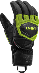 LEKI WCR Coach 3D Glove featuring Trigger 3D technology, waterproof SOFT-TEX® membrane, Thinsulate™ insulation, goatskin leather palm, and race-ready protection.