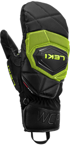 LEKI WCR Coach 3D Ski Mitt featuring Trigger 3D technology, waterproof SOFT-TEX® membrane, Thinsulate™ insulation, premium goatskin palm, and race-ready protection.