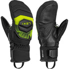 LEKI WCR Core TR JR Race Mitt in Yellow and Black featuring warm mitt construction and race-focused protection for junior alpine ski racers.