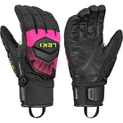 LEKI WCR Core TR Race Glove in Pink and Black featuring reinforced construction and race-focused protection for alpine ski racing.