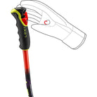 LEKI WCR Evo Lite GS TR Race Poles in Red 2027 featuring lightweight aluminum shafts and a race-focused design for junior giant slalom skiing.