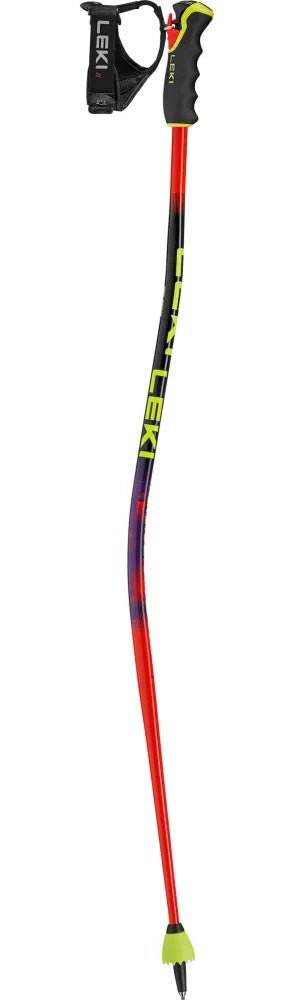 LEKI WCR Evo Lite GS TR Race Poles in Red 2027 featuring lightweight aluminum shafts and a race-focused design for junior giant slalom skiing.