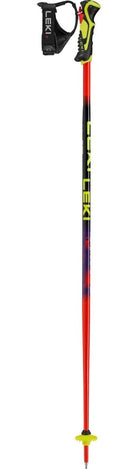 LEKI WCR Evo Lite SL TR Race Poles in Red featuring lightweight aluminum shafts and Trigger S grips for junior slalom racing.