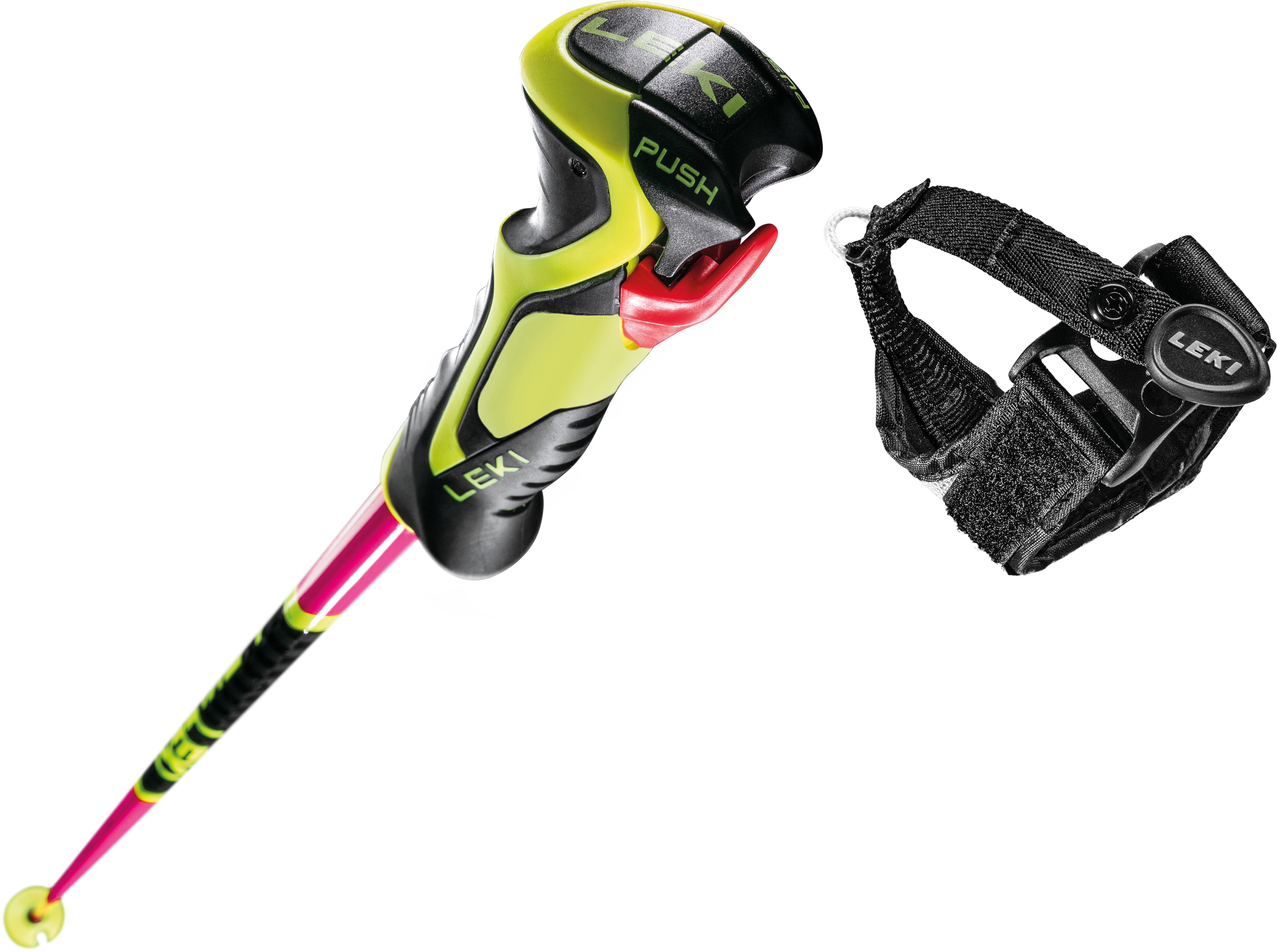 LEKI WCR Lite SL 3D Pink junior slalom race poles with Trigger 3D grip system