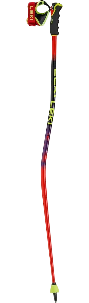 A Leki WCR Pro Lite GS TR Race Poles featuring 16 mm HTS 6.5 aluminum Airfoil shafts, GS bend geometry, Trigger 3D Pro G grips, and carbide tips.