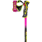 Pair of Leki WCR Pro Lite SL TR Race Poles featuring 16 mm HTS 6.5 aluminum Airfoil shafts, slalom bend geometry, Trigger 3D SL grips, and carbide punch tips.