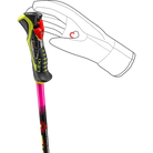 Pair of Leki WCR Pro Lite SL TR Race Poles featuring 16 mm HTS 6.5 aluminum Airfoil shafts, slalom bend geometry, Trigger 3D SL grips, and carbide punch tips.