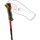 Pair of Leki WCR Pro Lite SL TR Race Poles featuring 16 mm HTS 6.5 aluminum Airfoil shafts, slalom bend geometry, Trigger 3D SL grips, and carbide punch tips.