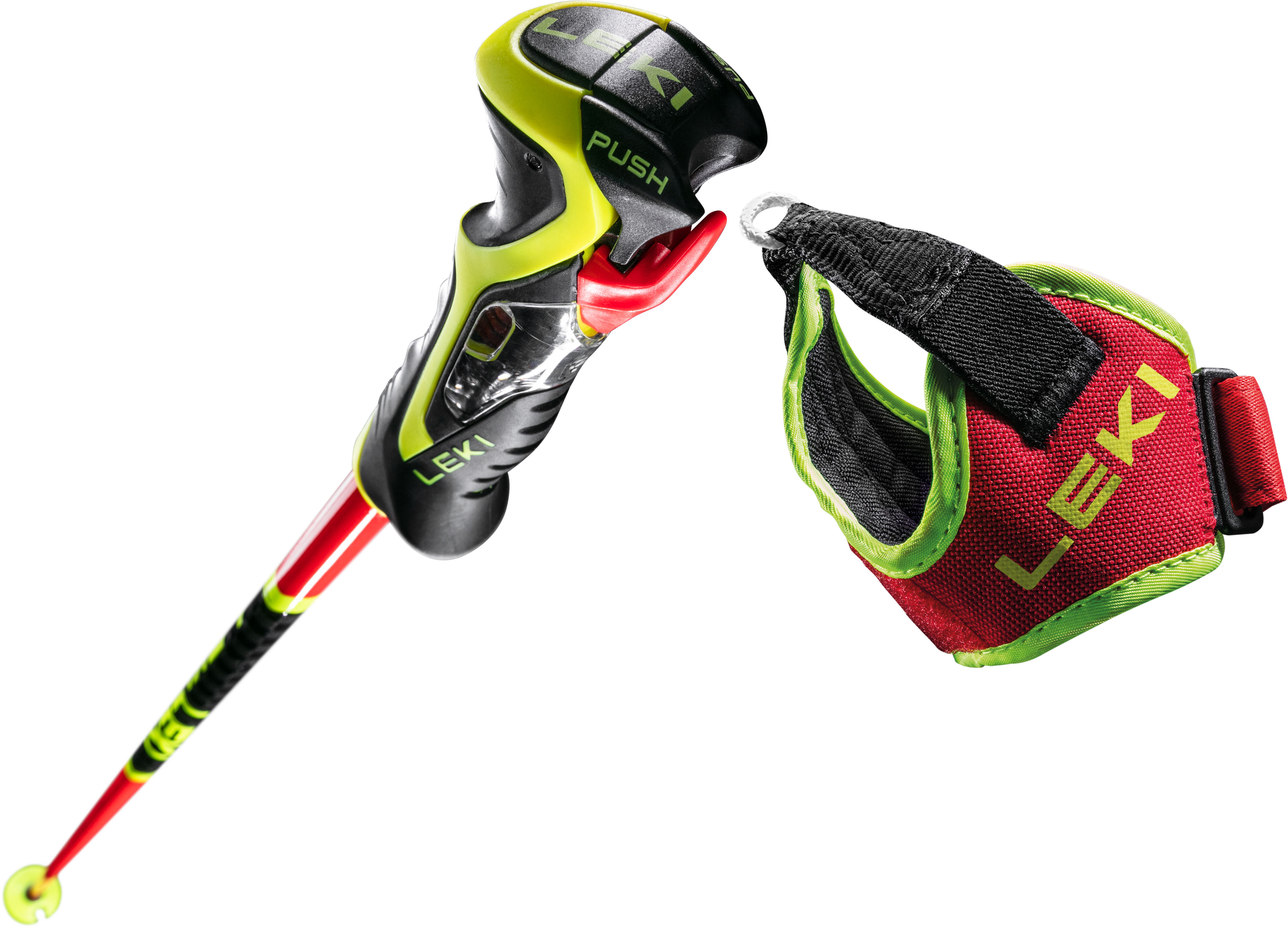 LEKI WCR TBS SL 3D Red slalom race poles with Trigger 3D grip system