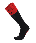 A Lenz 7.1 Toe Cap Heated Sock featuring ultra-thin race-knit construction, integrated top and bottom toe heating elements, and top-cuff press studs for lithium battery attachment.