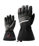 A pair of black Lenz Men's Heat Gloves 6.0 Finger Cap that feature heating elements throughout the hands, batteries not included.