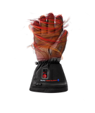 A black Lenz Men's Heat Glove 6.0 Finger Cap that feature heating elements throughout the hands, batteries not included.