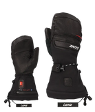 Pair of Lenz Women’s Heat Mittens 9.0 Finger Cap featuring goatskin leather construction, 360-degree Finger Cap heating elements, Hipora waterproof membrane, and inner wrist battery pockets.