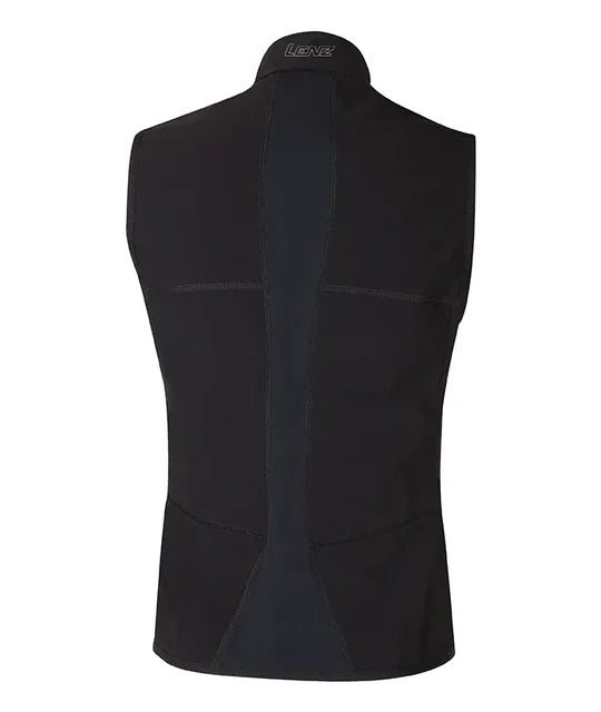 A black Lenz Women's Heat Vest 1.0 that features advanced heating elements throughout the vest.