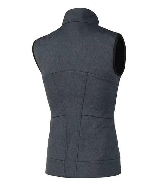 A grey Lenz Women's Heat Vest 2.0 that features an advanced heating system throughout the vest.