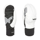 A Level Race Mitten featuring premium waterproof goat leather construction, padded knuckle and backhand impact protection, silicone palm grip, and adjustable neoprene wrist cuffs.