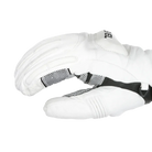 A Level Race Mitten featuring premium waterproof goat leather construction, padded knuckle and backhand impact protection, silicone palm grip, and adjustable neoprene wrist cuffs.