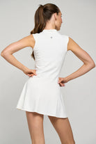 Lija Elite Main Event Women's Tennis Dress featuring lightweight stretch performance fabric, moisture-wicking comfort, breathable construction, and athletic styling.