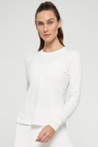 Lija Solar Titan Women's Tennis Top featuring lightweight performance fabric, moisture-wicking comfort, breathable construction, and athletic styling.