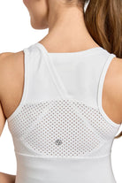 LIJA Sportif Peek Women's Tennis Tank featuring lightweight stretch fabric, moisture-wicking performance, sleeveless design, and an athletic fit.