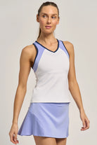 Lija Sportif Starter Tennis Tank featuring lightweight performance fabric, moisture-wicking comfort, breathable construction, and athletic styling.