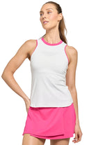 Lija Women's Elite Tiebreak 13 Inch Tennis Skort featuring lightweight stretch performance fabric, built-in shorts, breathable comfort, and athletic styling.