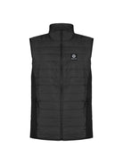 A black Newland Men's Parthenon Vest that is moisture-wicking, stretchable, breathable, and insulated.