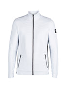 A white Newland Men's Valtournenche Jacket that is lightweight, breathable, stretchable, and moisture-wicking.