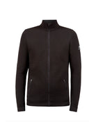A black Newland Men's Valtournenche Jacket that is lightweight, breathable, stretchable, and moisture-wicking.