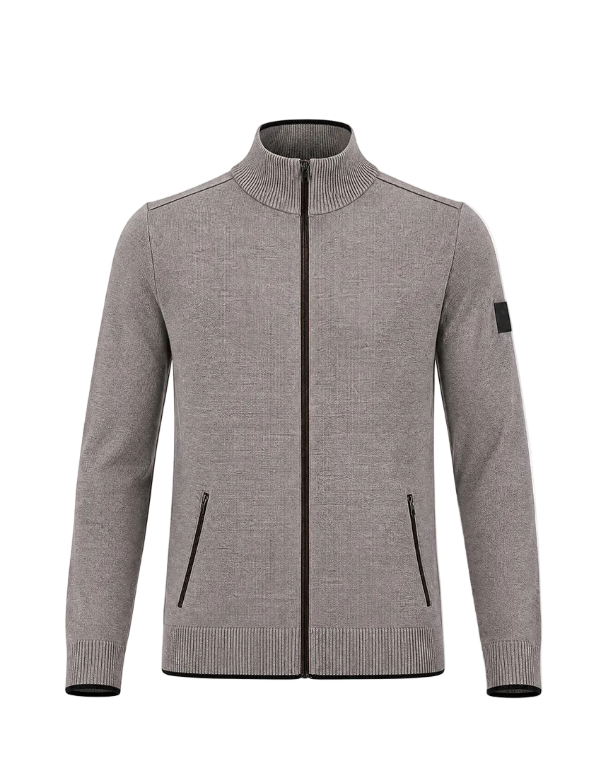 Newland Men’s Wolf Jacket featuring DHtech 400 heavyweight polypropylene technical knit, full-length front zipper, standing cold-weather collar, and zippered hand pockets.