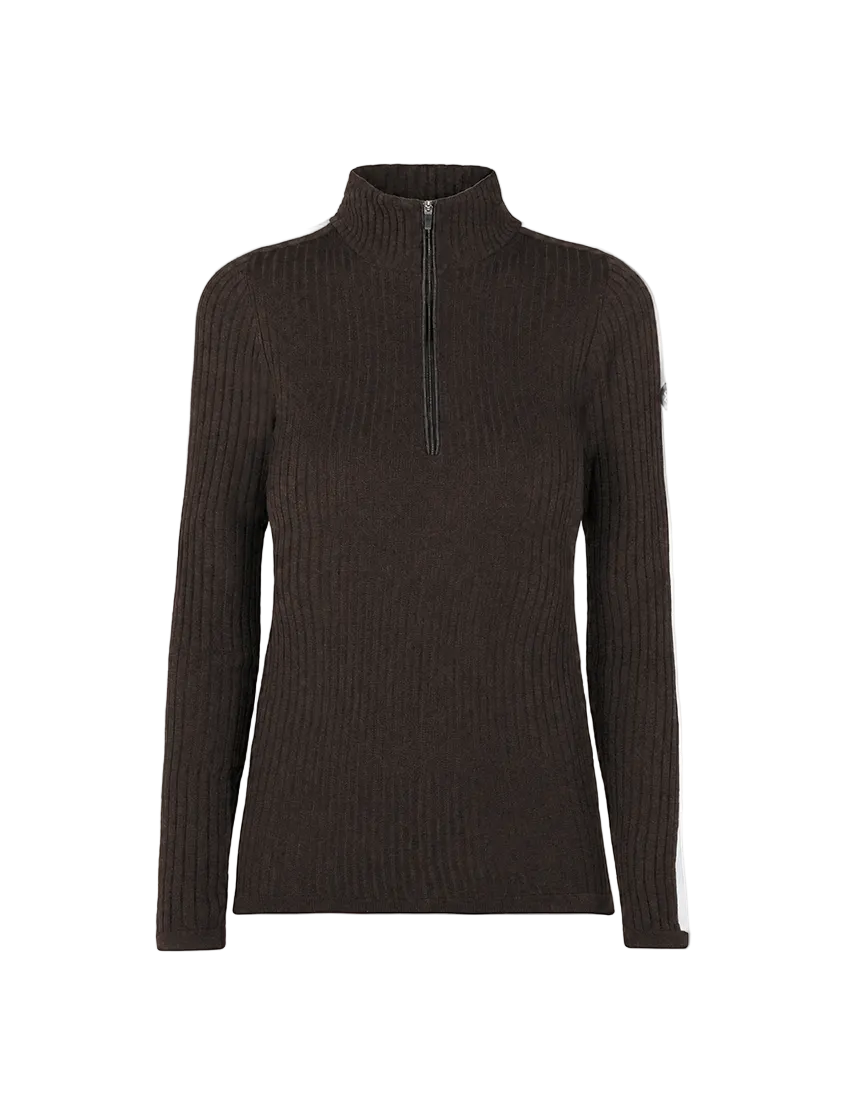 Women’s Newland Brielle 1/2 Zip Sweater featuring lightweight DHtech Pure polypropylene knit construction, half-zip collar, and contrasting sleeve accents.