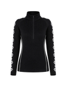 Newland Women’s Erynt Half-Zip Sweater featuring DHtech 400 heavyweight polypropylene technical knit, Scandinavian-inspired graphic jacquard design, and a high half-zip collar.
