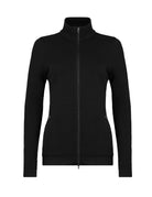 A black Newland Women's Senales Full Zip Sweater that is moisture-wicking, breathable, stretchable, and lightweight.