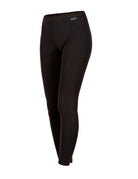 A pair of black Newland Women's Sierra Nevada Leggings that are moisture-wicking, breathable, and stretchable.