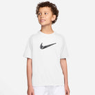 Nike Boys' Dri-FIT Short Sleeve Top featuring moisture-wicking technology, lightweight fabric, and an athletic fit for active kids.