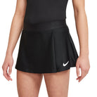 Nike Girls' Dri-FIT Victory Flouncy Skirt featuring sweat-wicking performance fabric, flouncy design, built-in shorts, and athletic styling.
