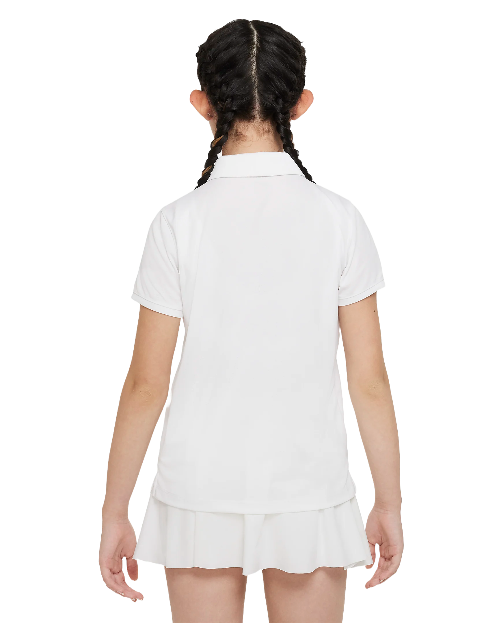 Nike Girls' Dri-FIT Victory Golf Polo featuring moisture-wicking technology, breathable fabric, and a comfortable athletic fit.