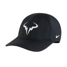 Nike Tennis Rafa Unstructured Cap featuring Dri-FIT technology, Rafael Nadal branding, a curved brim, and an adjustable fit.