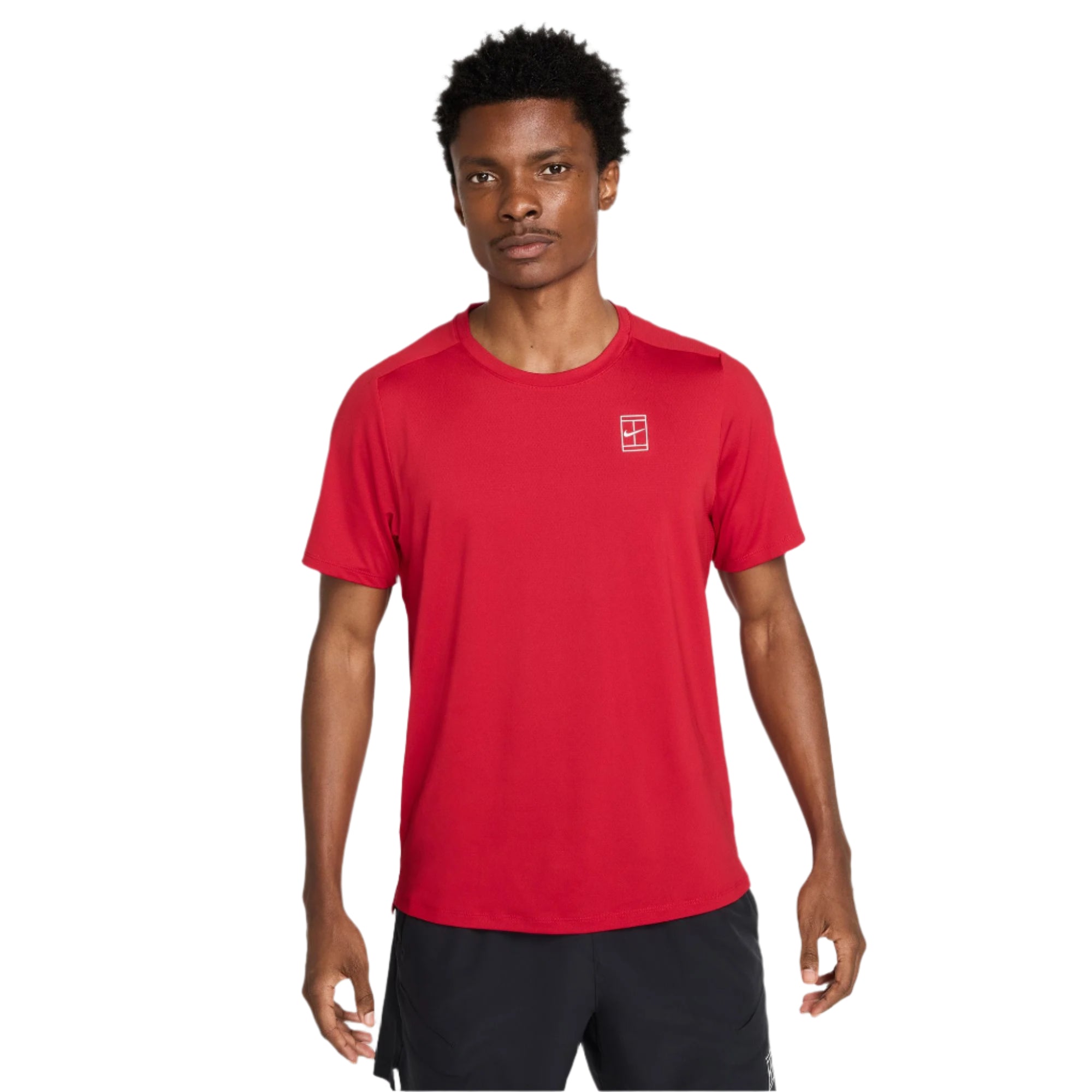 NikeCourt Men's Tennis Dri-FIT Advantage T-Shirt featuring sweat-wicking performance fabric, breathable comfort, athletic fit, and court-ready styling.