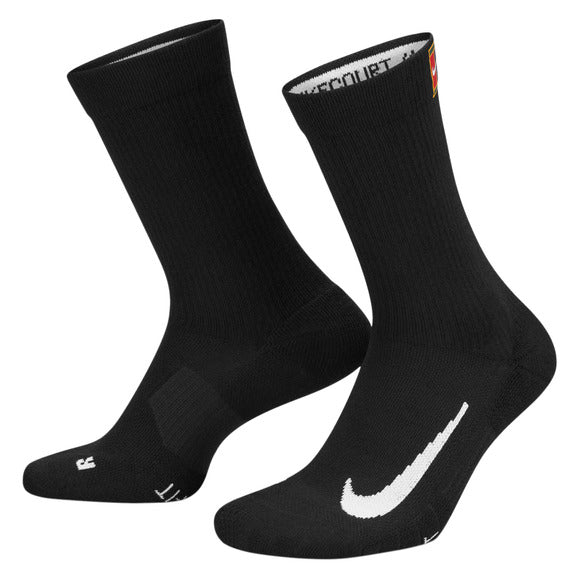 NikeCourt Multiplier Cushioned Sock featuring sweat-wicking fabric, targeted cushioning, supportive fit, and durable athletic construction.