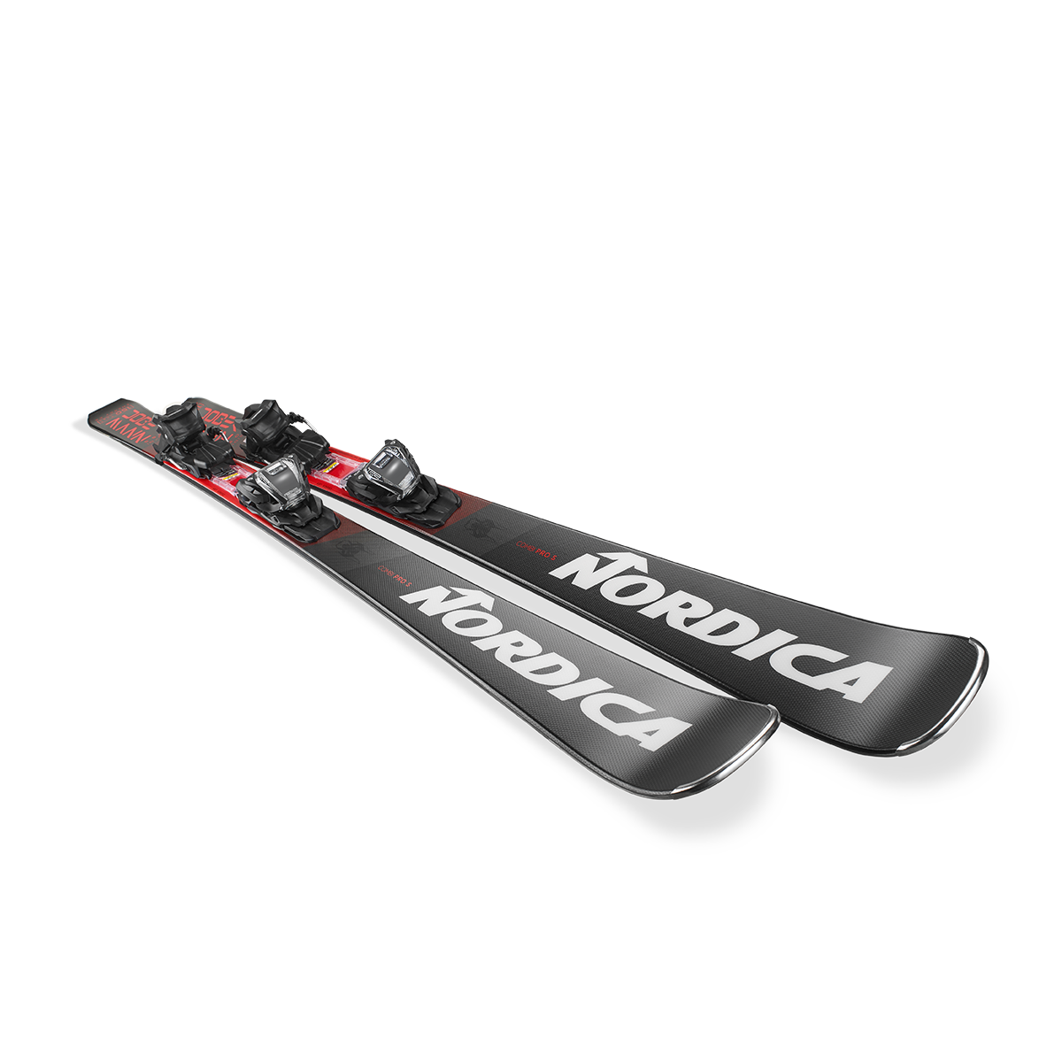 Nordica Dobermann Combi Pro S junior race skis with FDT 7.0 bindings for slalom and giant slalom training, 2027 model.