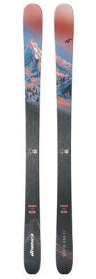 Nordica Santa Ana 87 Skis 2027 in Coral, Blue and Black with 87 mm waist and TSM Pulse Core construction.