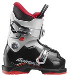Nordica Speedmachine J2 Junior Ski Boots with two aluminum buckles, lightweight Triax shell and adjustable flex system.
