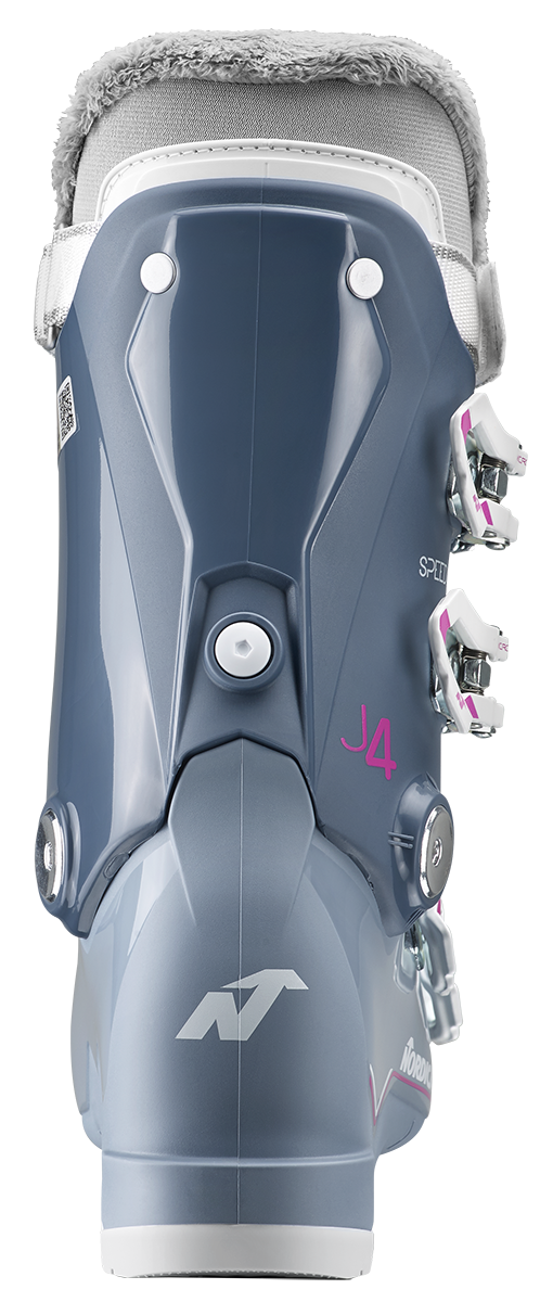 Nordica Speedmachine J4 Junior Ski Boots with four aluminum buckles, lightweight Triax shell, 25 mm power strap and Comfort Fit liner.